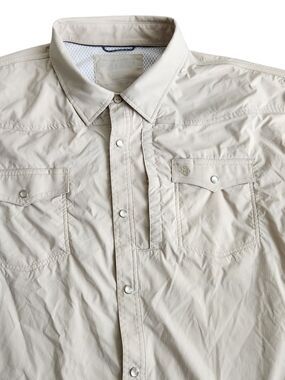 Schaefer Outfitter Pearl Snap Western Performance Shirt Men's 3XL Beige Vented
